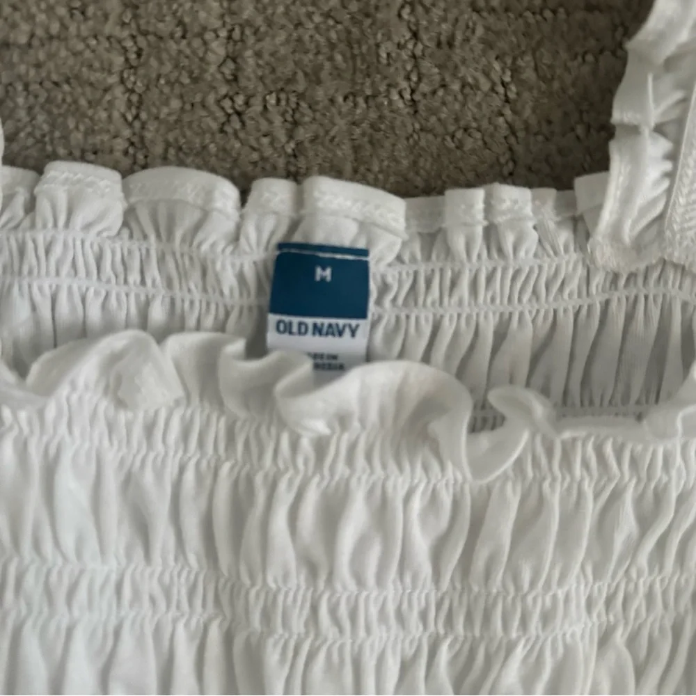 White Ruffled Women's Top - Picture 2 of 4